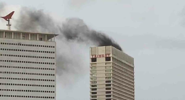 मरीन ड्राईव्ह येथील एका हॉटेलच्या इमारतीला आग; व्हिडीओ व्हायरल