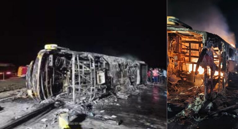 समृद्धी महामार्गावर प्रवासी बसचा भीषण अपघात; होरपळून २५ प्रवाशांचा मृत्यू