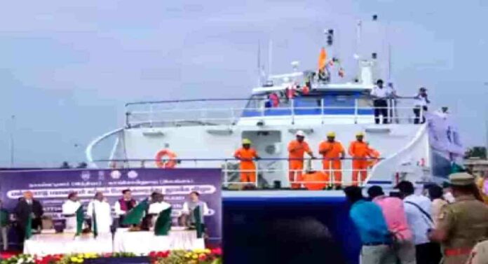 India- Srilanka ferry : भारत - श्रीलंका दरम्यान नवीन फ़ेरीचा मोदींच्या हस्ते शुभारंभ