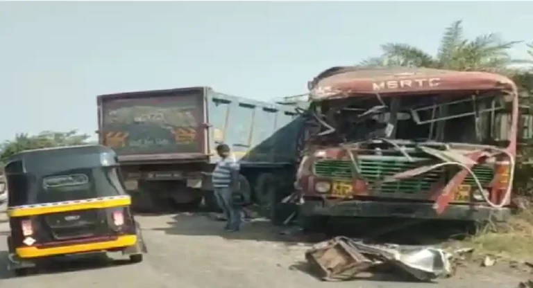 Palghar Accident : बस आणि डंपरचा भीषण अपघात, दोन चिमुकल्यांचा मृत्यू, १५ जण जखमी