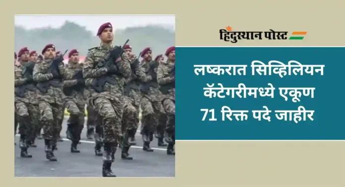 Indian Army Vacancy : लष्करात सिव्हिलियन पदांसाठी भरती; असा करा अर्ज
