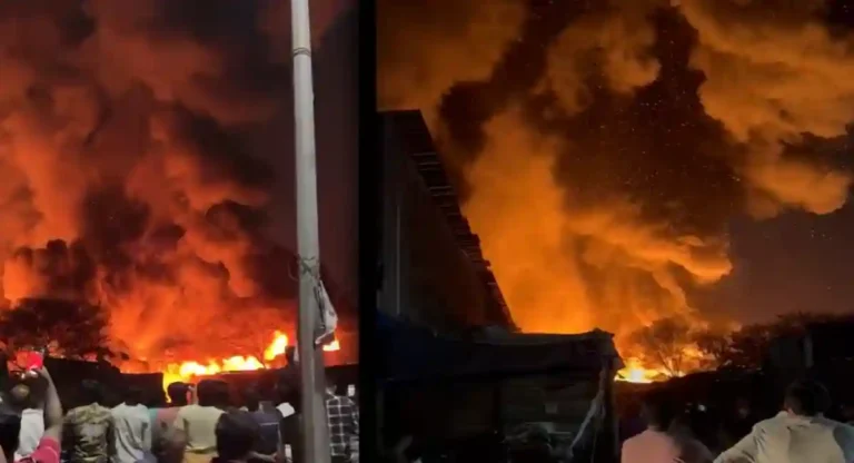 Fire : पिंपरी-चिंचवड शहरात 100 पेक्षा जास्त दुकानांना आग